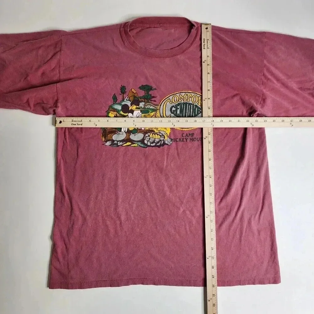 Vintage Camp Mickey Mouse‎ Shirt Genuine Comfort Wear Pink Size XL